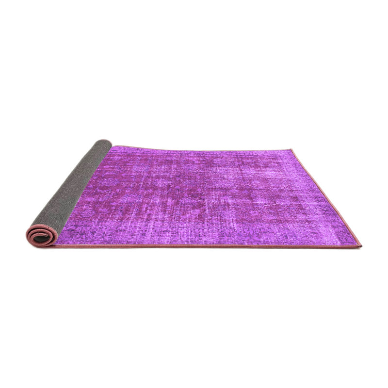 Tapis abstrait en polyester tissé à la machine Rozek, Carré 6 pi