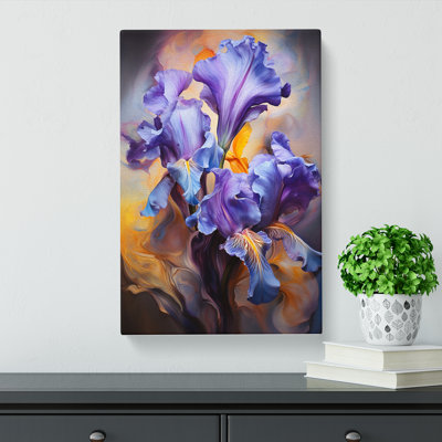 Iris Flower Modern - Wrapped Canvas