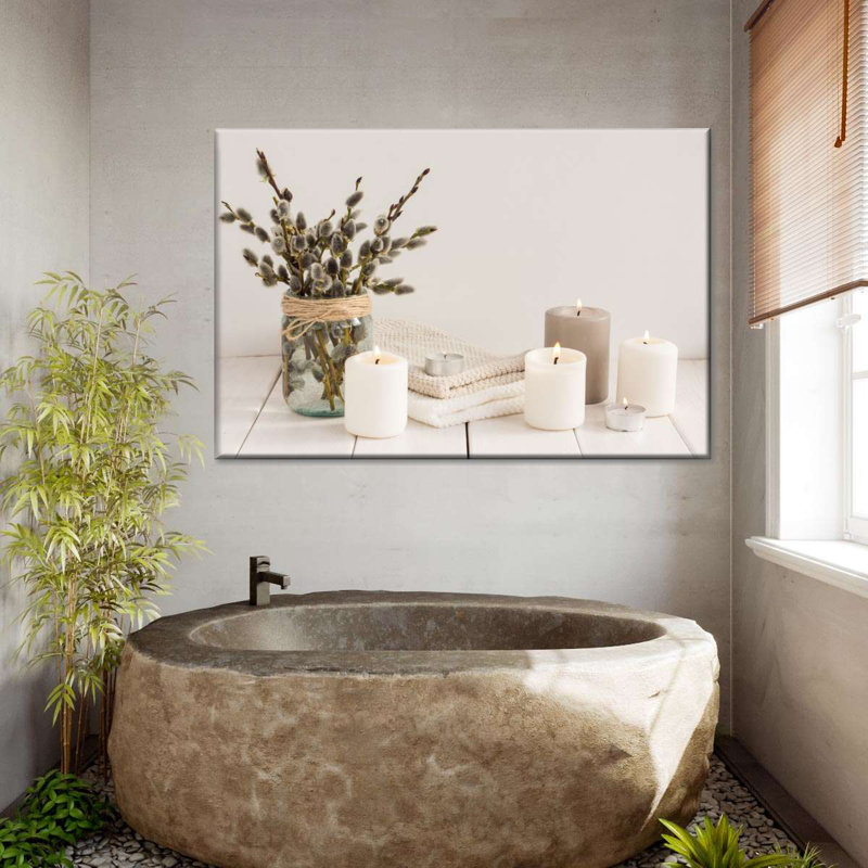 Zen Bathroom, reproduction sur toile, H 26 po x l 39 po x P 1,25 po