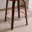 Tabourets de comptoir modernes rembourrés, tabourets de bar pivotants de 26 pouces avec dossier creux et pieds en bois pour îlot de cuisine, tabourets de bar de cuisine-312004999-312005018