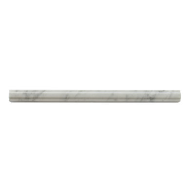 12 x 0.8 Bianco Carrara Marble Polished Pencil Liner Tile Trim