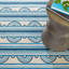 Button Blue Hand Micro Hooked Wool Rug-810960903