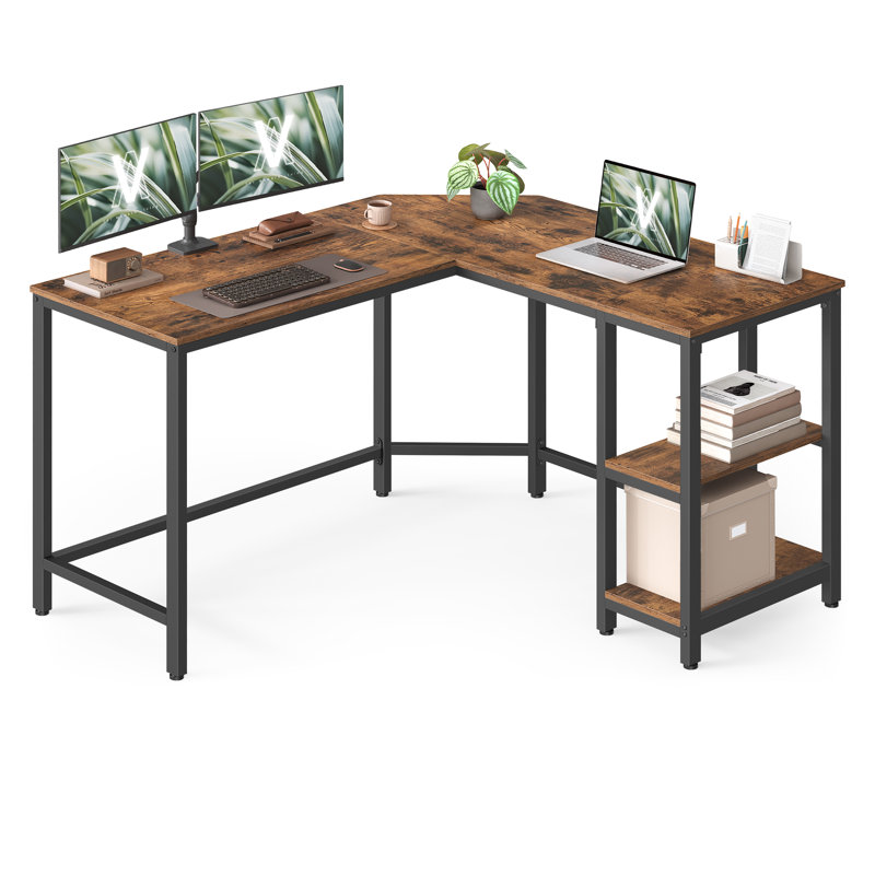 L-Shaped Metal Base Computer Desk