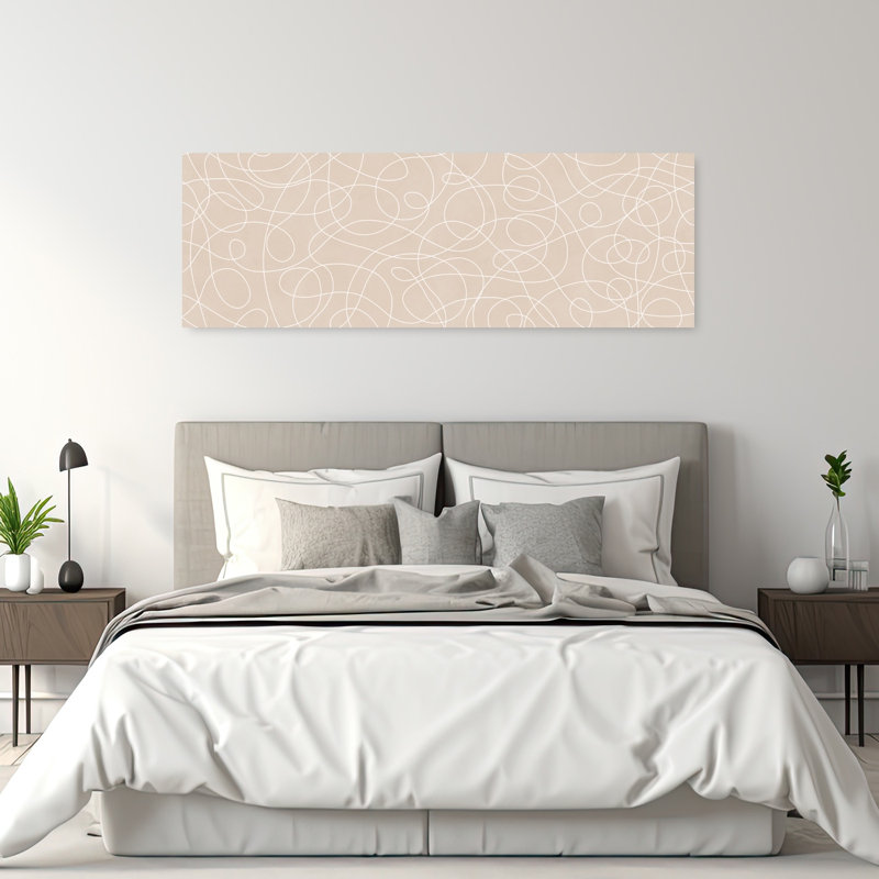 «Neutral Abstract Lines Abstract Contemporary Elegant Art mural», H 60 po x l 20 po