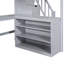 Lit mezzanine gris avec bureau intégré, tablettes et escalier-1276092594