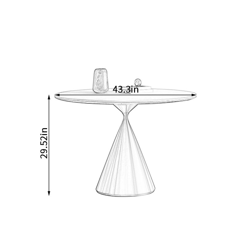 Table ronde Modern Rock, H 29,52 po x L 43,3 po x l 43,3 po