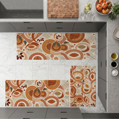Autumn Harvest Non-Slip Washable Kitchen Mats