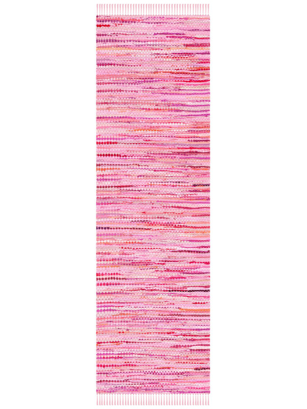 Ashburt Flat Weave Recycled Cotton Chindi Solid Color Rug, Runner 2'3" x 8'