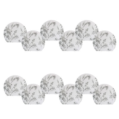 Napperon en PVC rond avec bordure sépia rétro - ensemble de 12