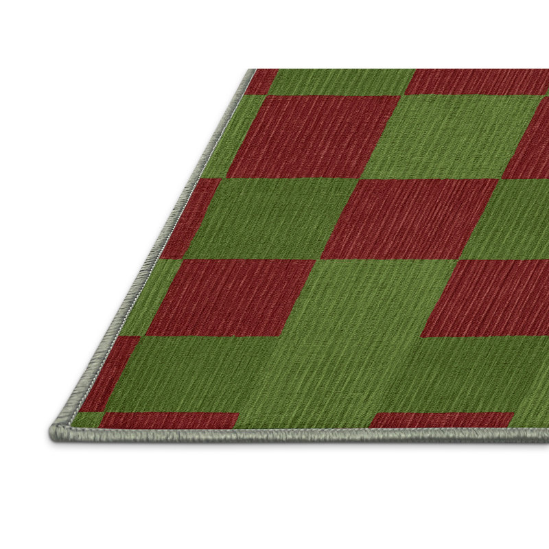 Tapis botanique brun lavable à la machine, Carré 7 pi