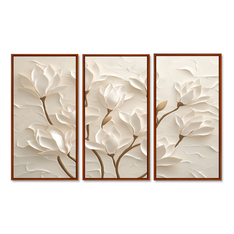 Ensemble de salon Adalbern - Magnolia, H 32 po x l 48 po, Reproduction avec cadre flottant, Brown