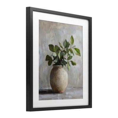 «Pots Green House Plant», reproduction encadrée sous verre, par Petal Prints Design