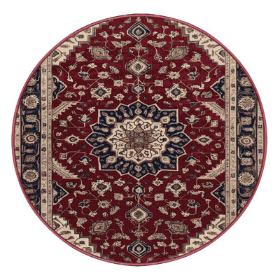 Tapis rouge persan lavable à la machine