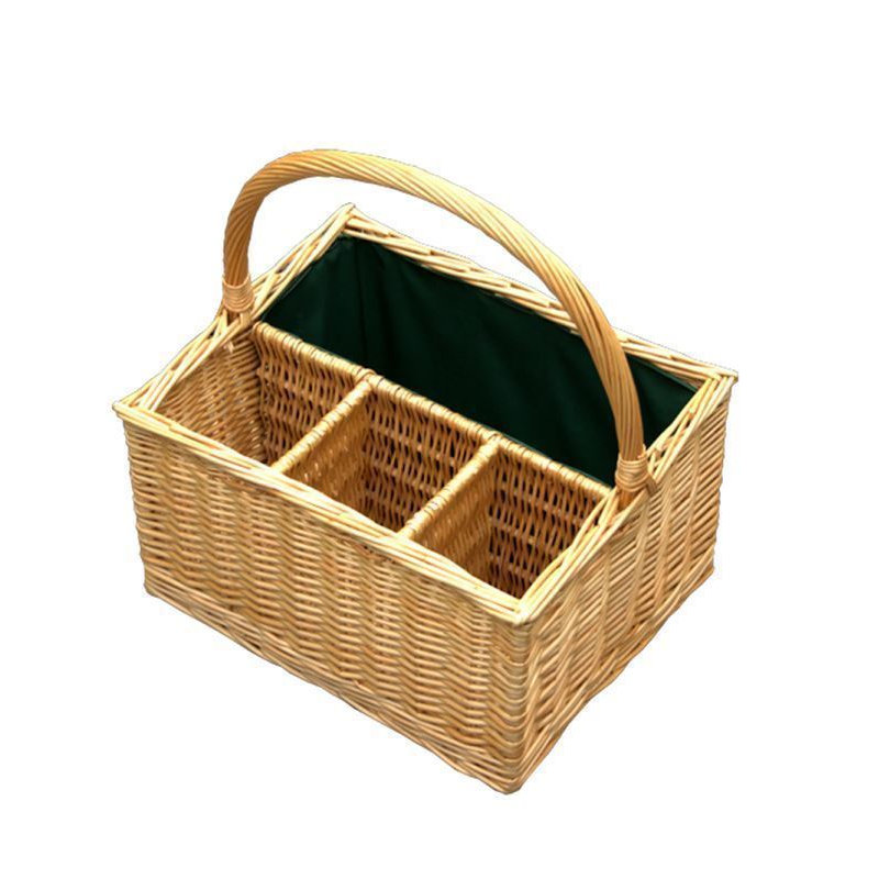 3 Bottle Wine Basket with Lining