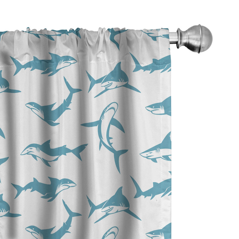 Shark Window Semi-Sheer Rod Pocket Curtain Panels, 28" x 95"