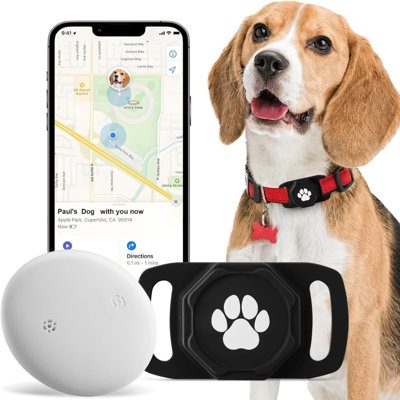 Smart Pet Tracker For Collar - Dog Trackers Pet Location Tracker With Holder, No Monthly Fee, Compatible With Apple Airtag Find My (Ios Only), Anti-Lo