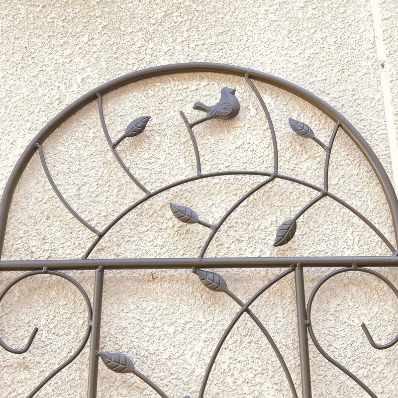 Paquet de 4 treillis de jardin en métal, support antirouille de 86,7 po x 19,7 po pour plantes grimpantes et fleurs d'extérieur, brun