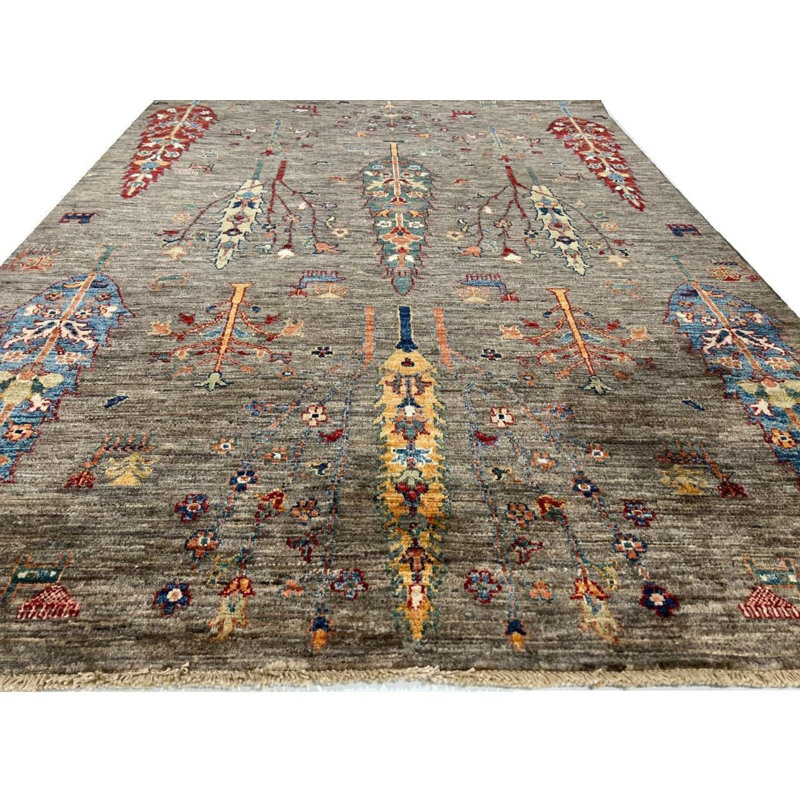 Abstract Area Rug in Gray