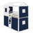 Twin-Sized Wooden Bunk Bed, Cottage-Style Bed With Windows And Play Tent, Low Loft Bed Frame With Secure Guardrail-994061614-994061601