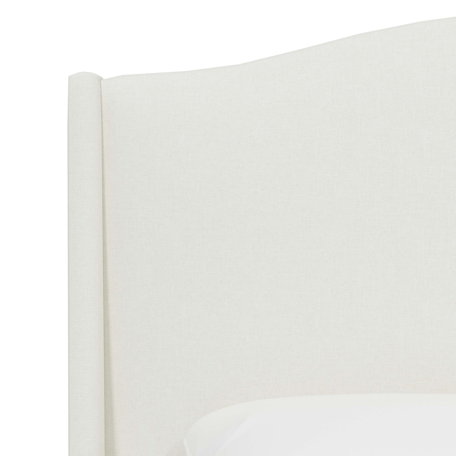Byrd Upholstered Wingback Headboard, Zuma White Textured Linen, Full