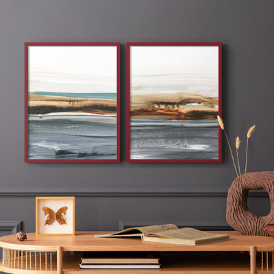 «Sienna Dunes I», reproduction encadrée de qualité supérieure - prête à être accrochée - aucun clou requis - aucun clou requis