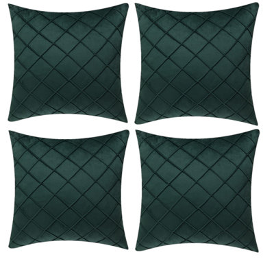 Geometric and Checkered Velvet Pillow Cover