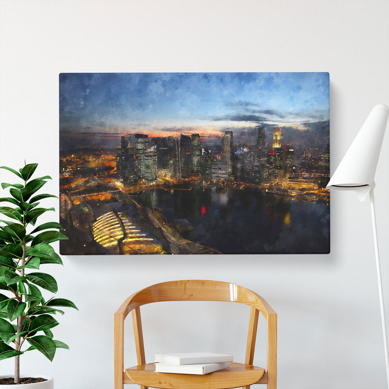 Singapore Skyline Vol.1 - Wrapped Canvas, 35cm H x 50cm W x 3cm D