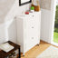 Armoire de rangement pour chaussures pour l'entrée, armoire à chaussures étroite avec 3 tiroirs rabattables, range-chaussures autoportant avec pieds, range-chaussures pour la maison