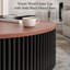 Ensemble de tables basses rondes cannelées 35,43 po Easy Installation Modern
