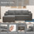 Boneless 87" Modular Sectional Sofa, L-Shape Cloud Sectional Couch, Cozy Boneless Couches For Living Room (Dark Grey, Left Facing Chaise)-1415993450-1415993454