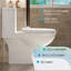 Toilette confortable avec siège 17 po, lavabo à double chasse 1,1 / 1,6, lavabo sans rebord, blanc brillant brillant 006 pour salle de bain en céramique hygiénique silencieuse