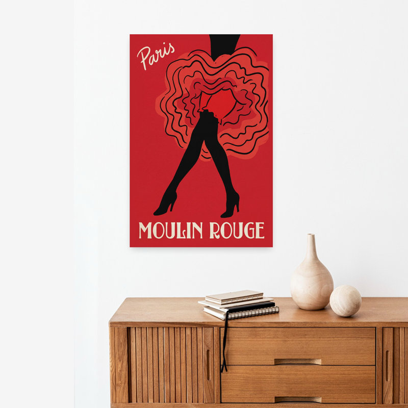 Paris, Moulin Rouge, art mural rétro, H 24 po x l 16 po