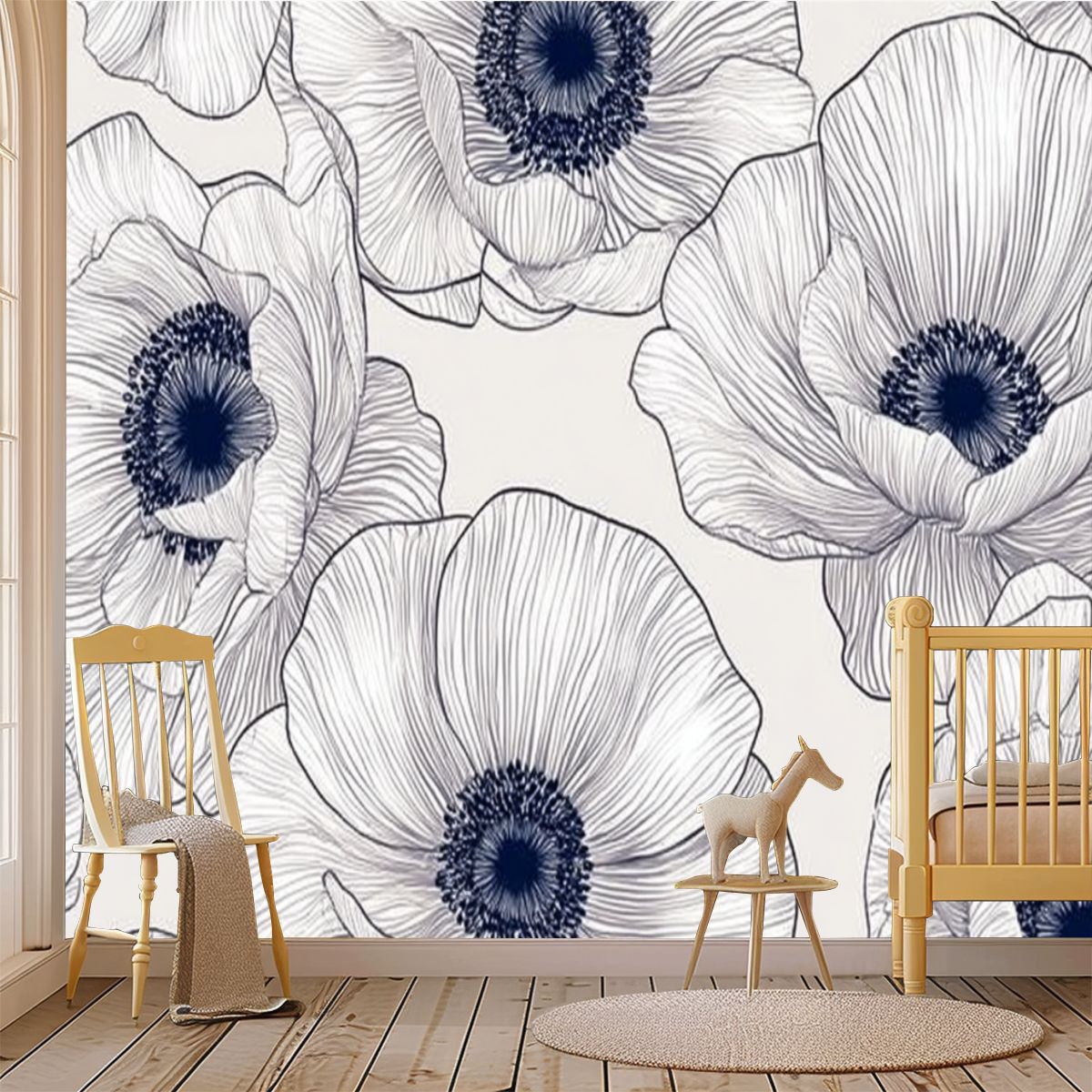 Latitude Run® Peel and Stick Canvas Wallpaper Wall Mural Flowers Petals ...