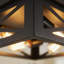 Lot de 2 plafonniers carrés encastrés de style ferme, noir mat, 4 lumières, structure géométrique en fer