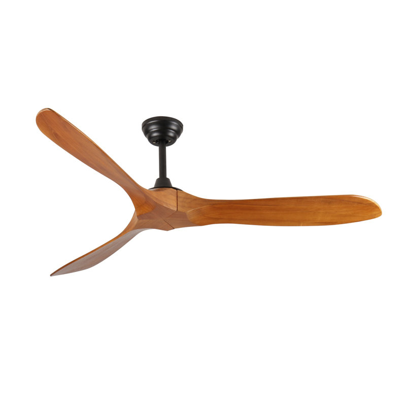 60 Inch Farmhouse Black Wood Ceiling Fan with Remote Control - Indoor/Outdoor Ceiling Fan for Living Room, Patio, and Bedroom