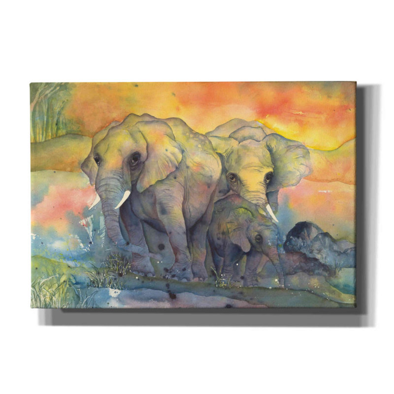 «Elephants Crop» par Chris Paschke, art mural sur toile, H 18 po x l 26 po x P 0,75 po