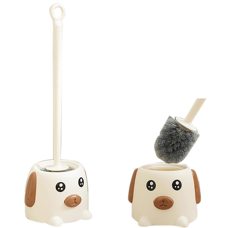 Toilet Brush With Basee Holder, Cleaning Tools (White)