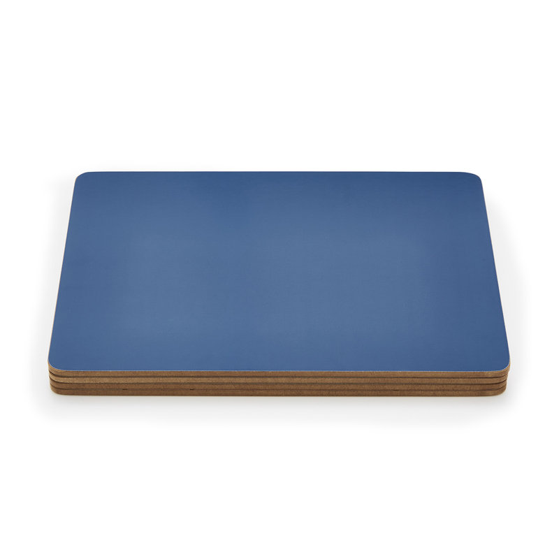 Pimpernel Wood Solid Colour Rectangle Placemat, Harbour Blue