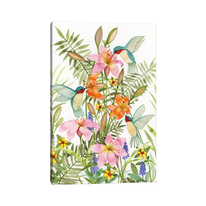 Anniversary Daylilies par Kathleen Parr McKenna - impression d'art graphique, H 18 po x l 12 po x 1,5 po, Toile tendue