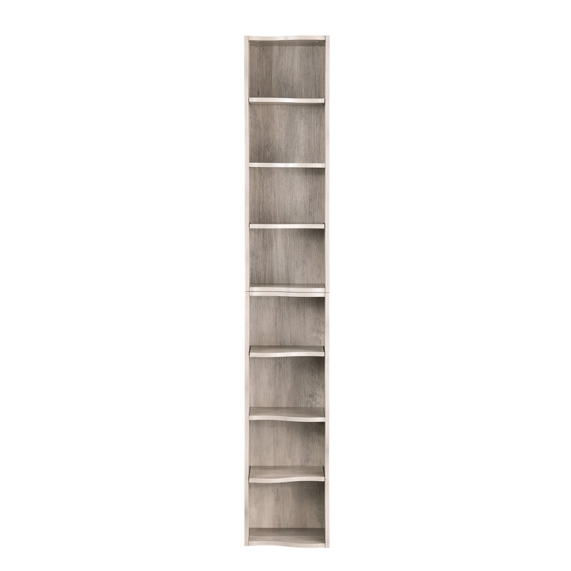 Tablette ultra-mince réglable à 8 couches Wavy Border pour un bureau à domicile multifonctionnel, des armoires détachables exquises, une structure stable avec quincaillerie d'automne et une étagère grise simple à assembler