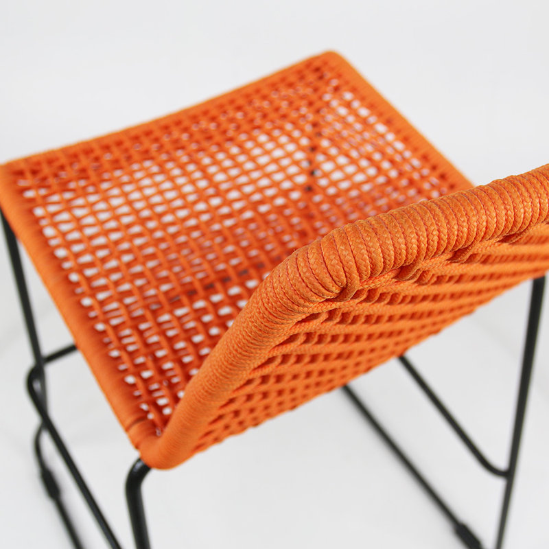 Knot Bar Stool, Charcoal Gray /Orange 