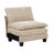Contemporary 4 Modular Sectional With Taupe Chenille Upholstery, Plywood Frame For Durability, High Foam Over Pocket Coils, Adjustable Armrest Pillows, Reversible Back And Loose Seat Cushions