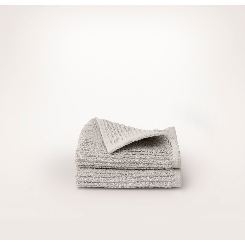 Turkish Ribbed Washcloth Set, Pewter