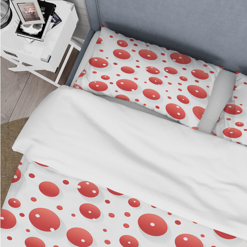 Literie à pois ludique I, Housse de couette simple + 1 taie décorative stan