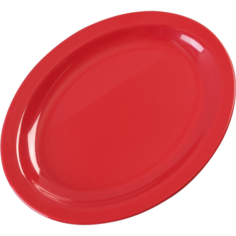Plateau ovale en mélamine Asso, Rouge, H 1,19 po x l 8,97 po x P 12 po