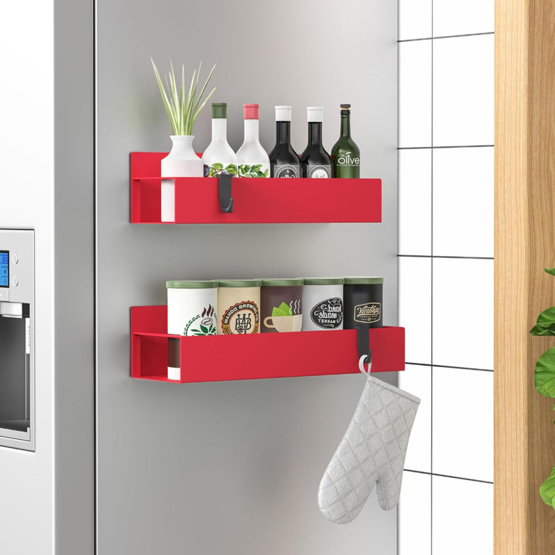 Wall Mounted Required Spice Rack, Red