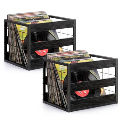 Organisateur de paniers de rangement en bois et en métal pour jouets, médias, décoration intérieure