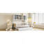 Lit de jour polyvalent en bois avec lit gigogne simple et tablette intégrée-425502670-425502657