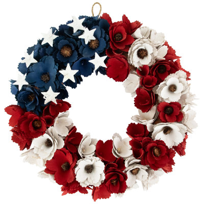 Americana Faux Mixed Assortment Wood 15'' Wreath