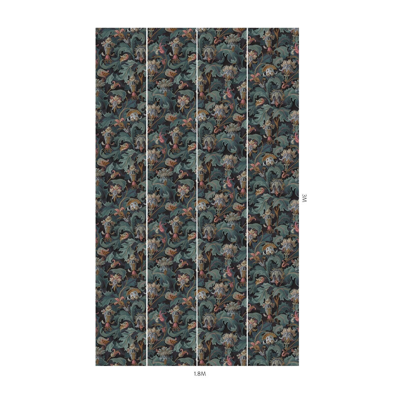 Vespertine Floral Wall Mural, Apatite